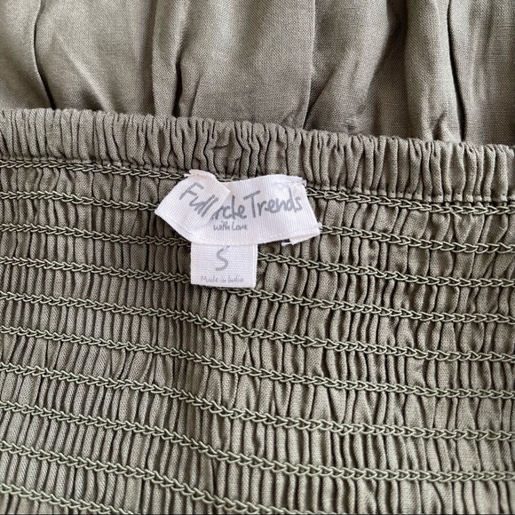 BNWT Francesca’s Ruffle Jumper Small Olive green by Full Circle Trends - Picture 5 of 12